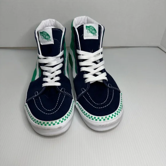 VANS Skateboard Shoes Sneakers Sk 8 Hi Top Off The Wall Mens 7.5 checkered laces - Picture 2 of 12